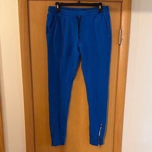 The Set Women’s Cotton Zipper Sweatpants Joggers Blue Size Large